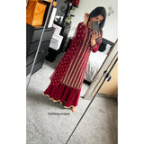 Bespoke Gharara- maroon