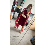 LUXE VELVET ZARRI-  DEEP MAROON