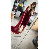 LUXE VELVET ZARRI-  DEEP MAROON