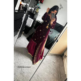 Luxe velvet- deep plum Gharara