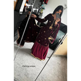 Luxe velvet- deep plum Gharara