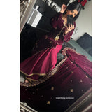 Luxe velvet- deep plum Gharara